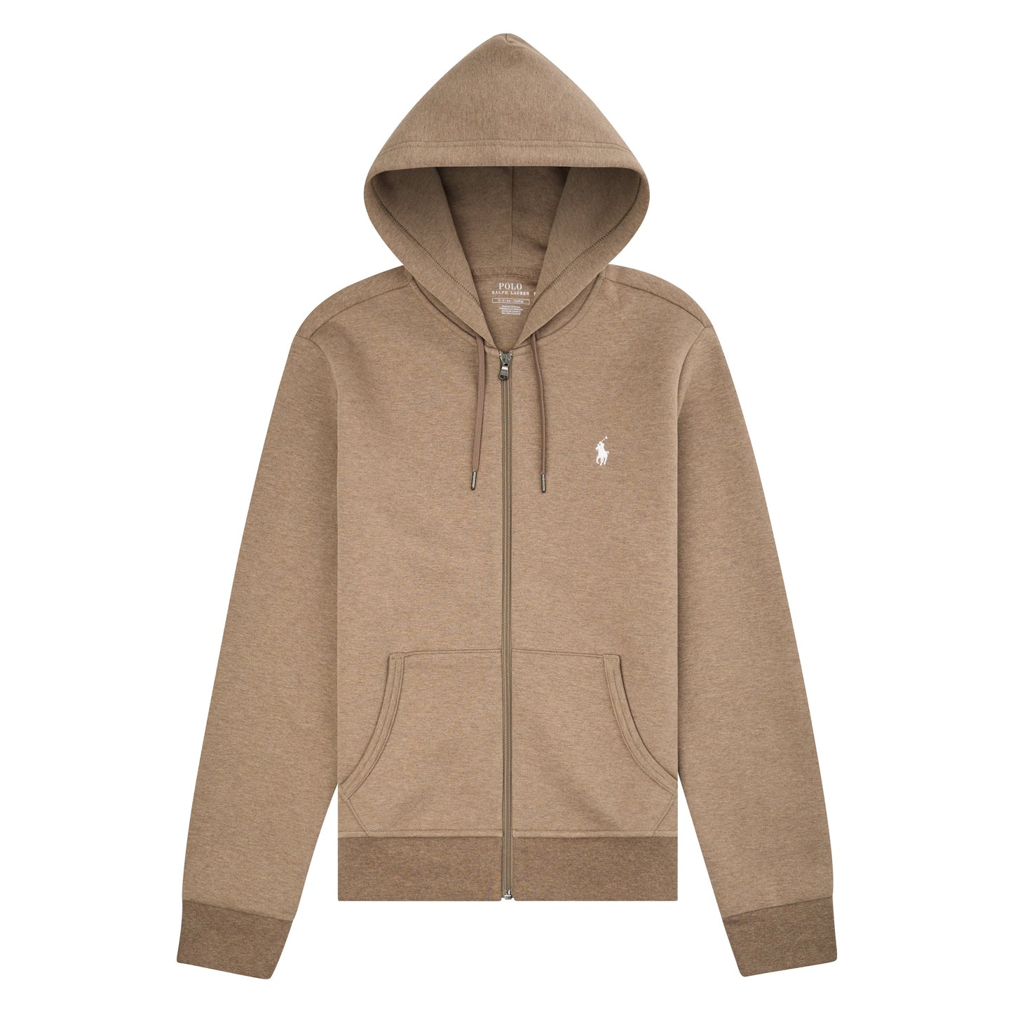 Double-Knit Tech Full Zip Hoodie | Brown Heather