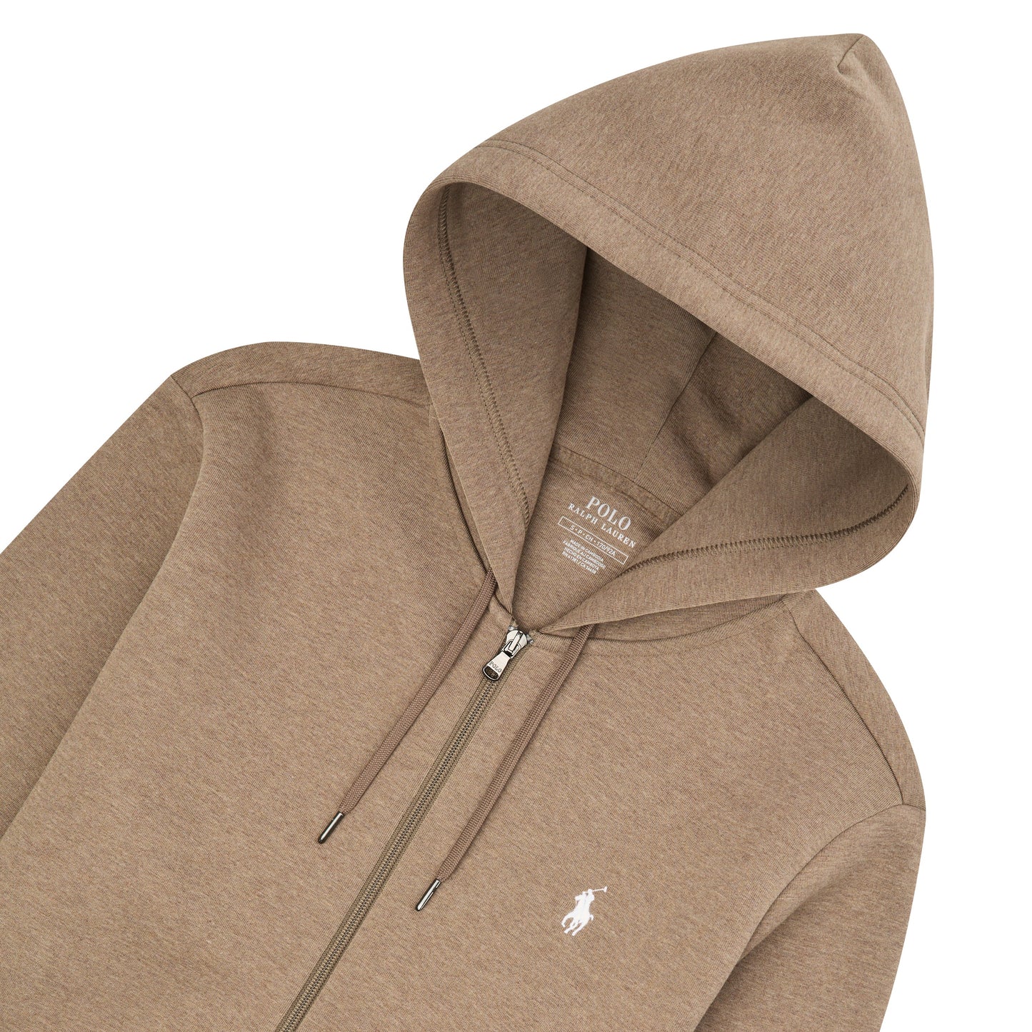 Double-Knit Tech Full Zip Hoodie | Brown Heather