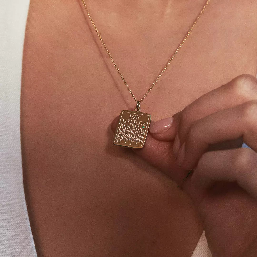 Gold Special Date Calendar Necklace