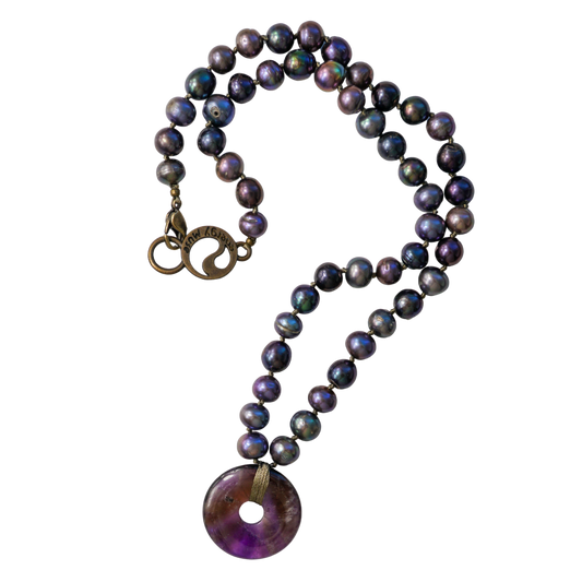 Purple Pearl & Amethyst Necklace
