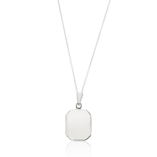 Silver Small Square Locket Necklace