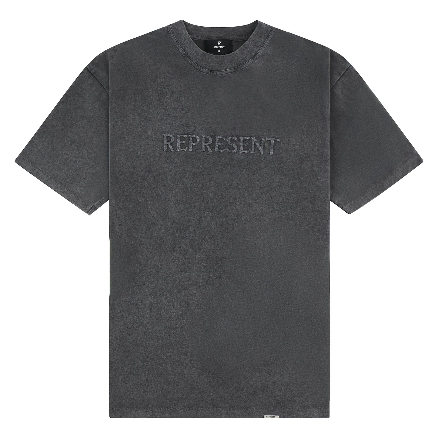 Embroidered Serif Tee | Vintage Grey