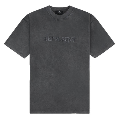 Embroidered Serif Tee | Vintage Grey