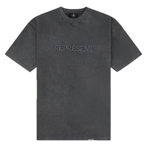 Embroidered Serif Tee | Vintage Grey