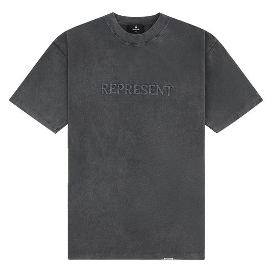 Embroidered Serif Tee | Vintage Grey