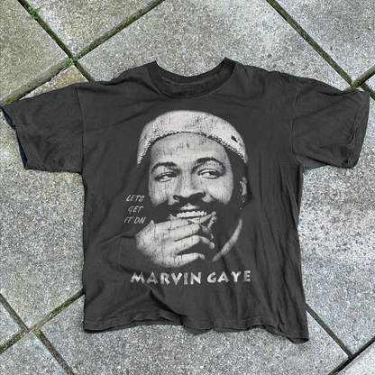 Marvin Gaye Lets Get It On 80-90 Vintage Washed Black T-Shirt