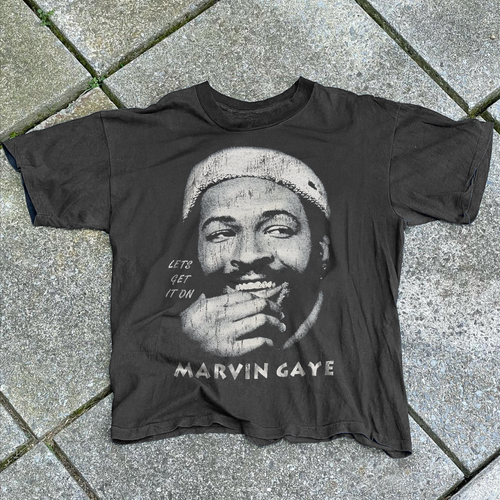 Marvin Gaye Lets Get It On 80-90 Vintage Washed Black T-Shirt