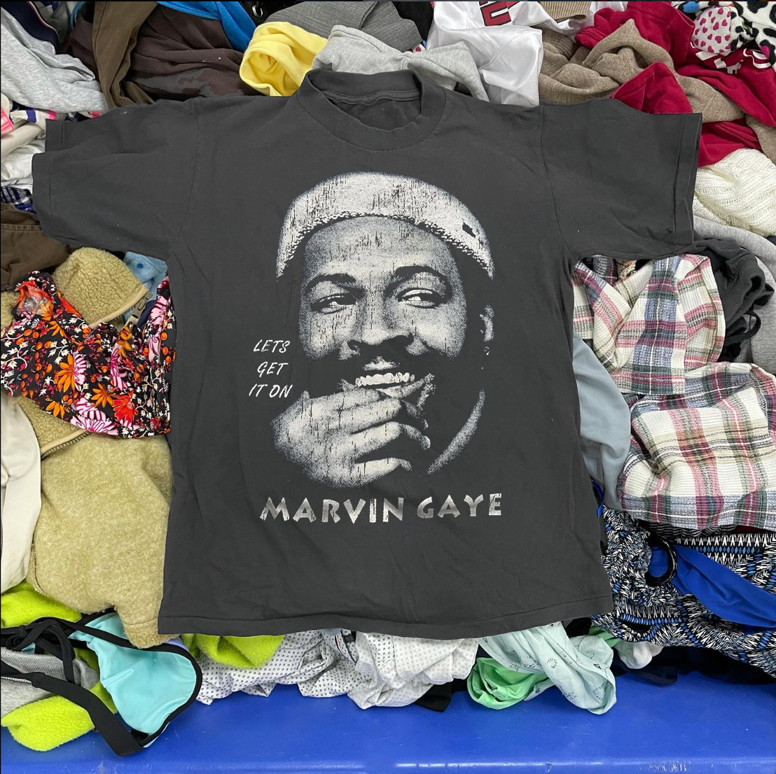 Marvin Gaye Lets Get It On 80-90 Vintage Washed Black T-Shirt