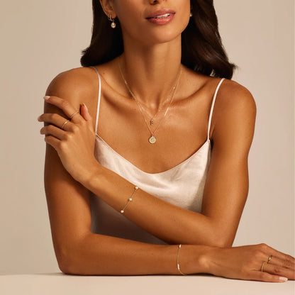 Solid Gold Curve Initial Letter Necklace