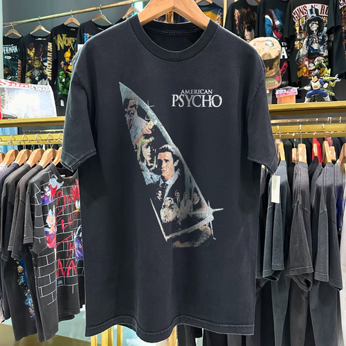 Y2K American Psycho Promo Rare Grail Washed Black T-Shirt