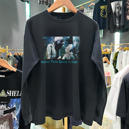 Aphex Twin. Come To Daddy Longsleeve Vintage Washed Black T-Shirt