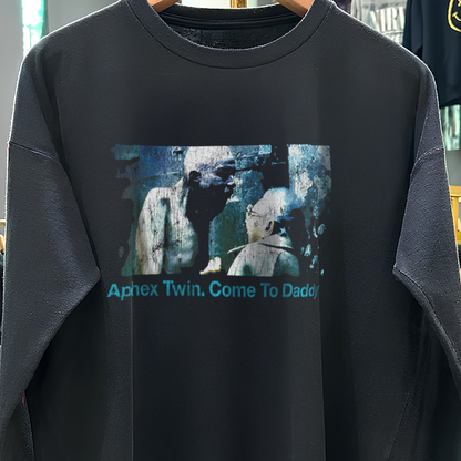 Aphex Twin. Come To Daddy Longsleeve Vintage Washed Black T-Shirt