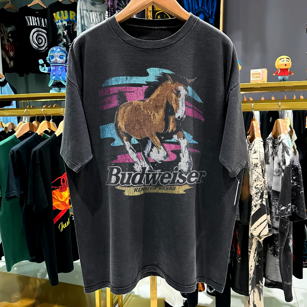 99 Stallion Vintage Washed Black T-Shirt