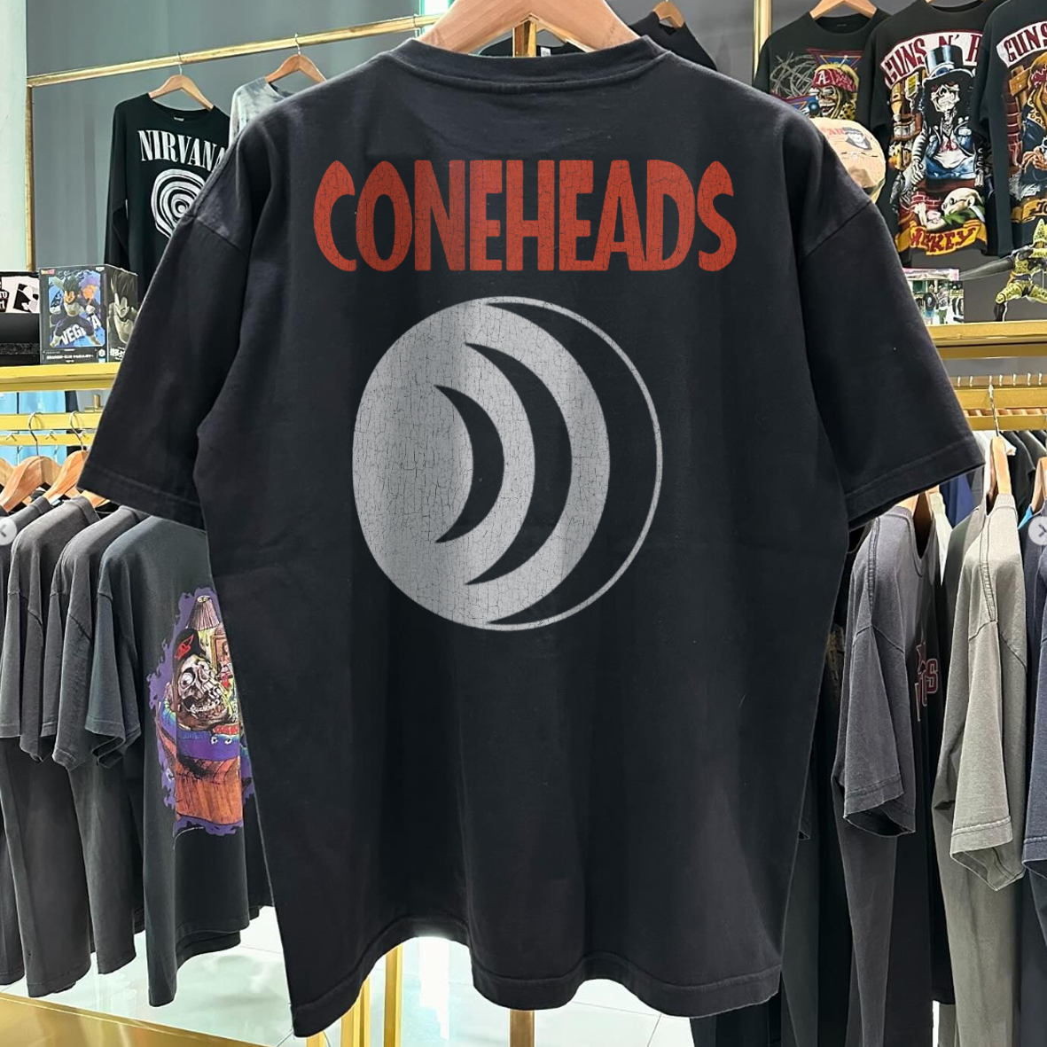93 Coneheads Promo Vintage Washed Black T-Shirt