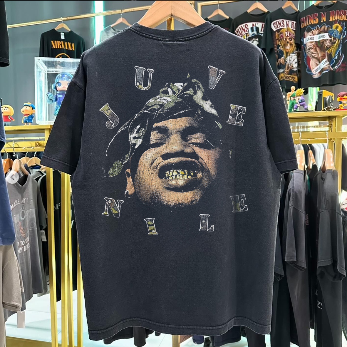 90's Juvenile '3rd Ward Solja' 400 Degrees Vintage Washed Black Rap Tee