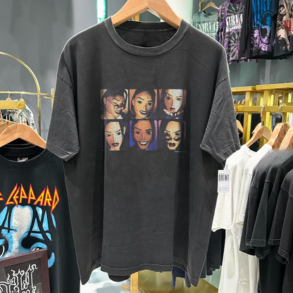 Tomb Raider Lara Croft 2001 Promo Vintage Washed Black T-Shirt