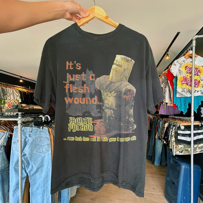 It's Just A Flesh Wound Monty Pythons 2001 Promo Vintage Washed Black T-Shirt