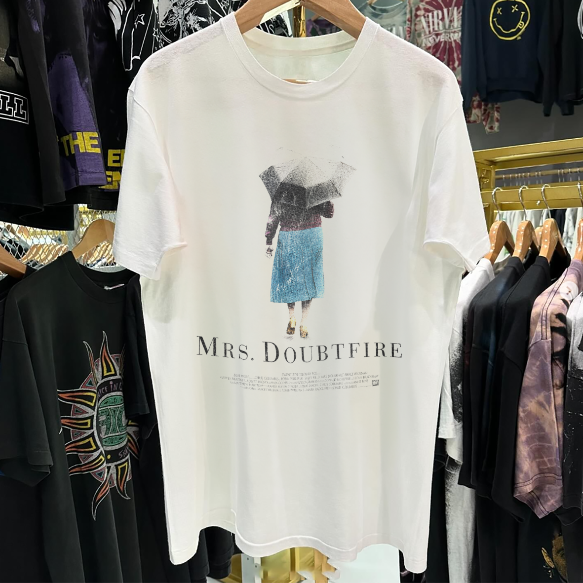 Mrs Doubtfire Promo Vintage Washed White T-Shirt