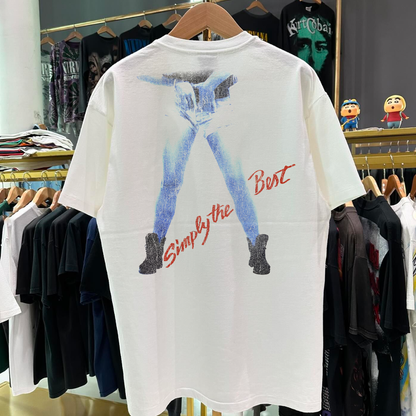 89 Simply The Best- Tina Vintage Washed White T-Shirt
