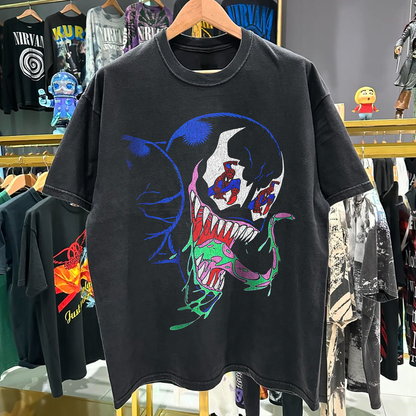 Venom 1995 Spidey Eyes Vintage Washed Black T-Shirt