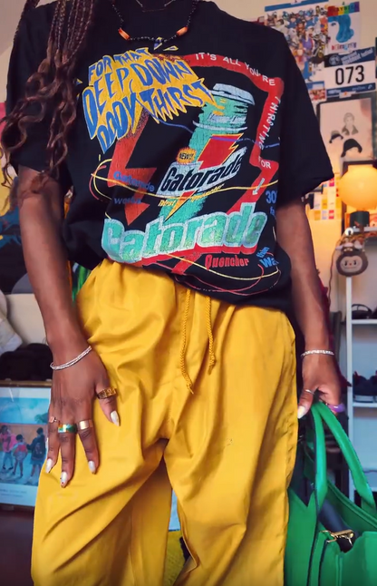 90s Thirst Quencher Gatorade Rare Washed Black T-Shirt