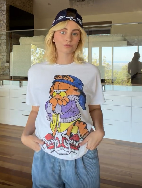 Cool Garfield Vintage Washed White Tee