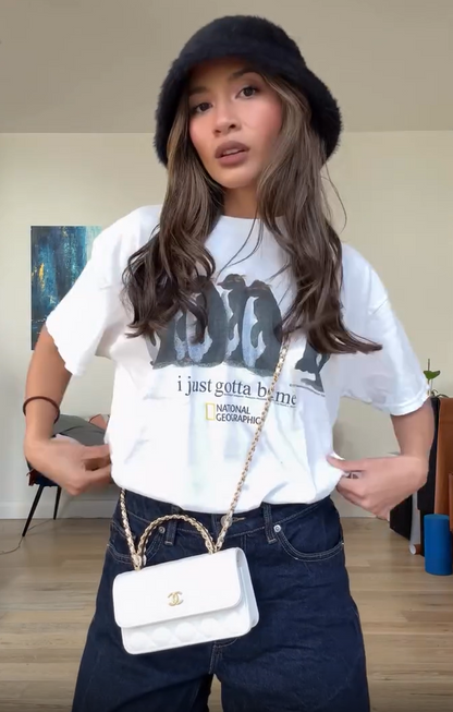 2001 'I Just Gotta Be Me' Rockhopper Nat Geo Rare Washed White T-Shirt