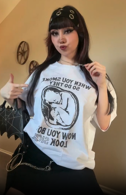 Rare Anti Smoking Washed Black Tee