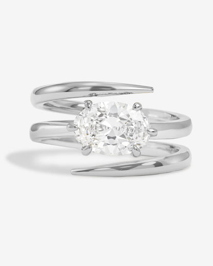 She's on Point Lasso Ring - Silver|White Diamondettes