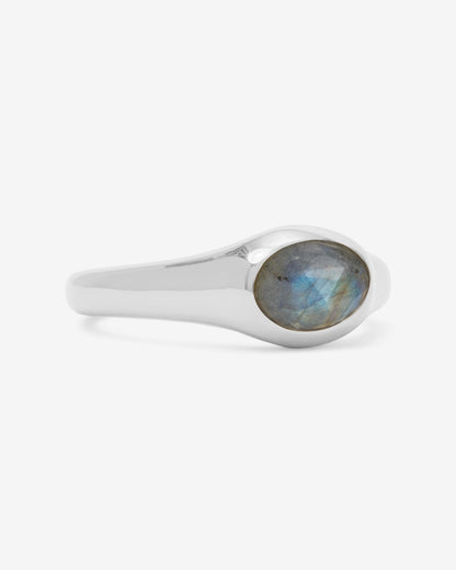 She's a Boss Signet Ring - Silver|Labradorite