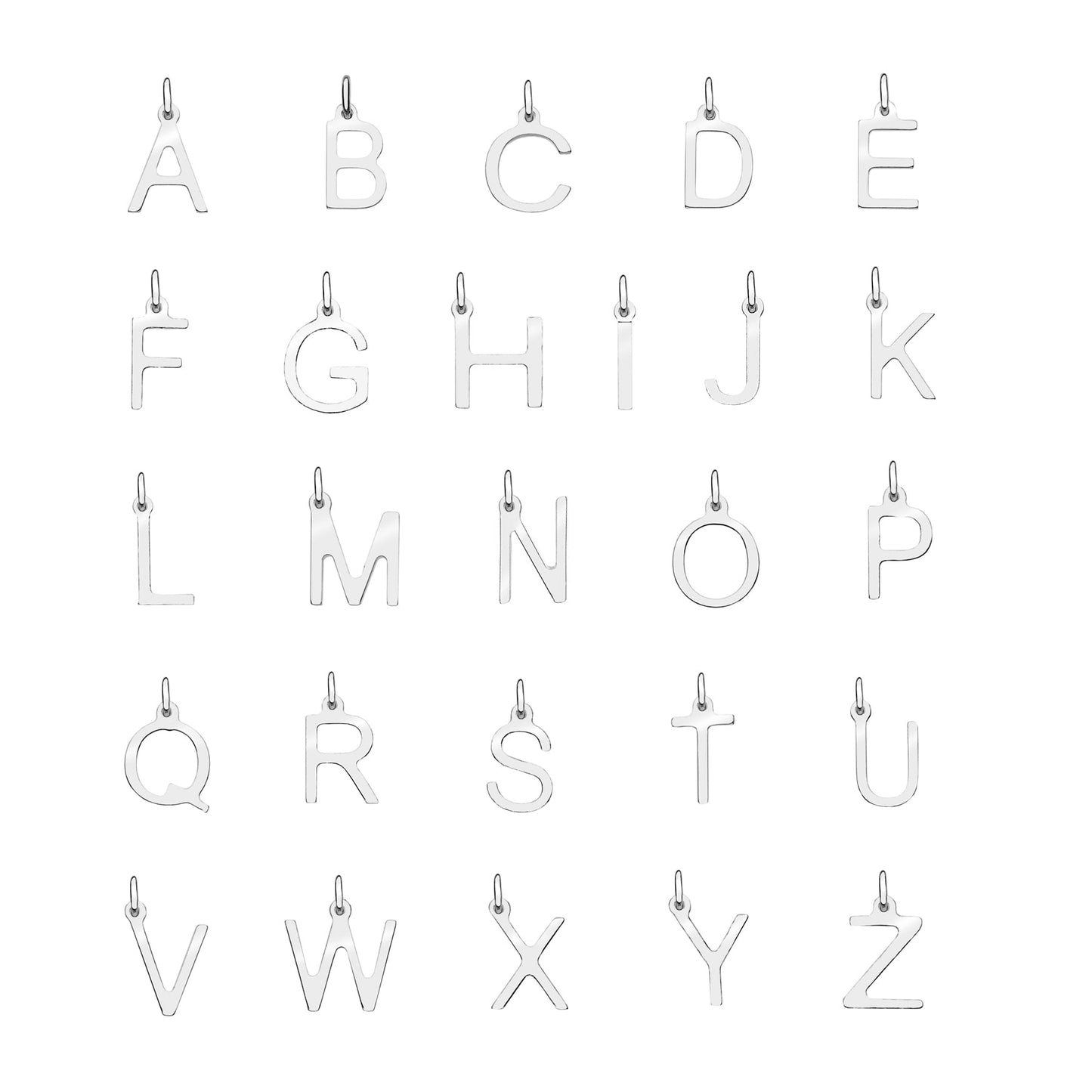 Silver Individual Initial Charm
