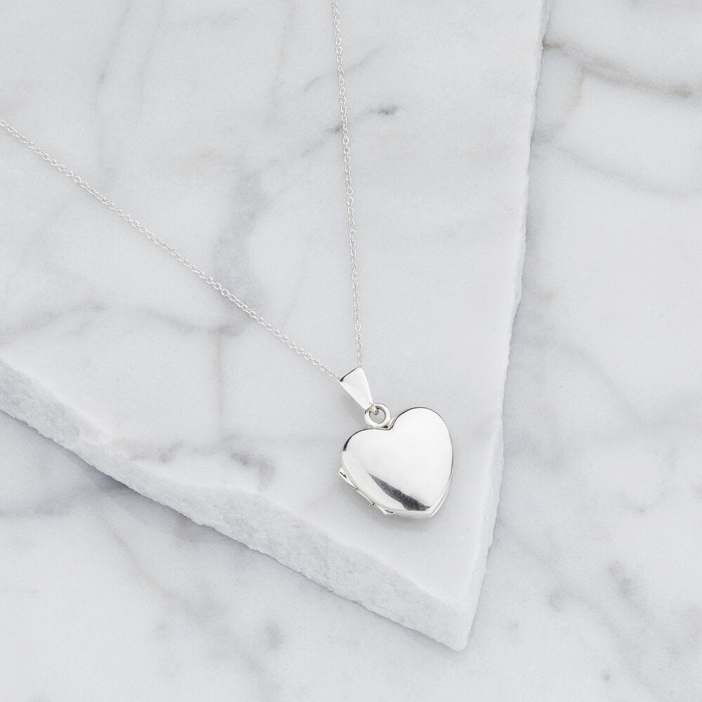 Silver Small Heart Locket Necklace
