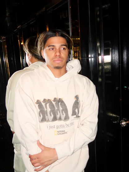 2001 'I Just Gotta Be Me' Rockhopper Nat Geo Rare Washed White Hoodie