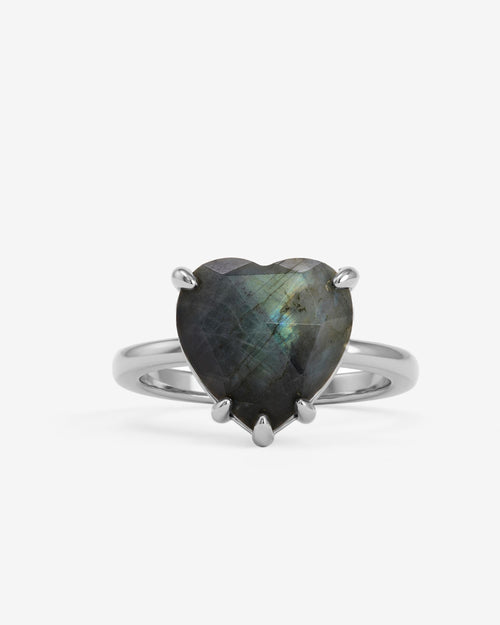 The Allison Heart Ring - Silver|Labradorite