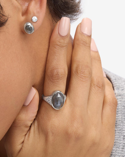 The David Ring - Silver|Labradorite