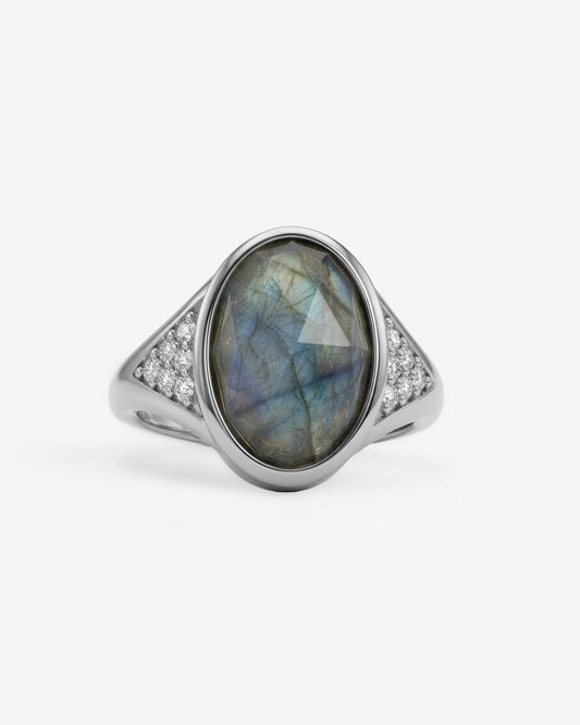 The David Ring - Silver|Labradorite