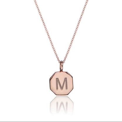 Rose Gold Personalised Hexagon Necklace