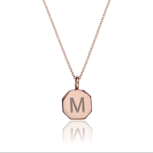 Rose Gold Personalised Hexagon Necklace