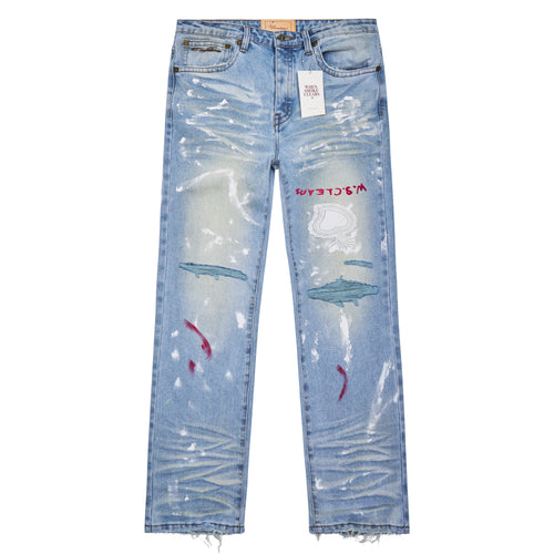 Painted Denim | Light Blue/White