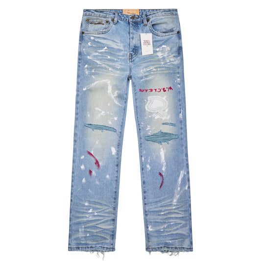 Painted Denim | Light Blue/White