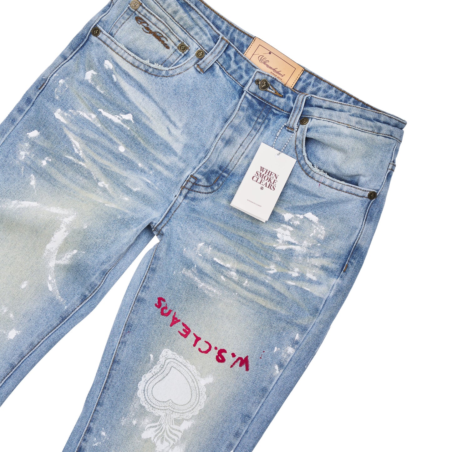 Painted Denim | Light Blue/White