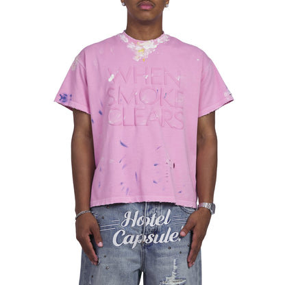 Paint Thrashed Tee | Pink