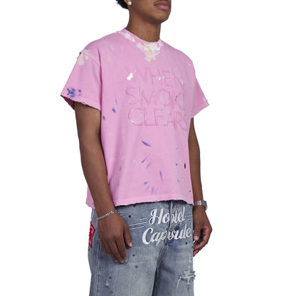 Paint Thrashed Tee | Pink