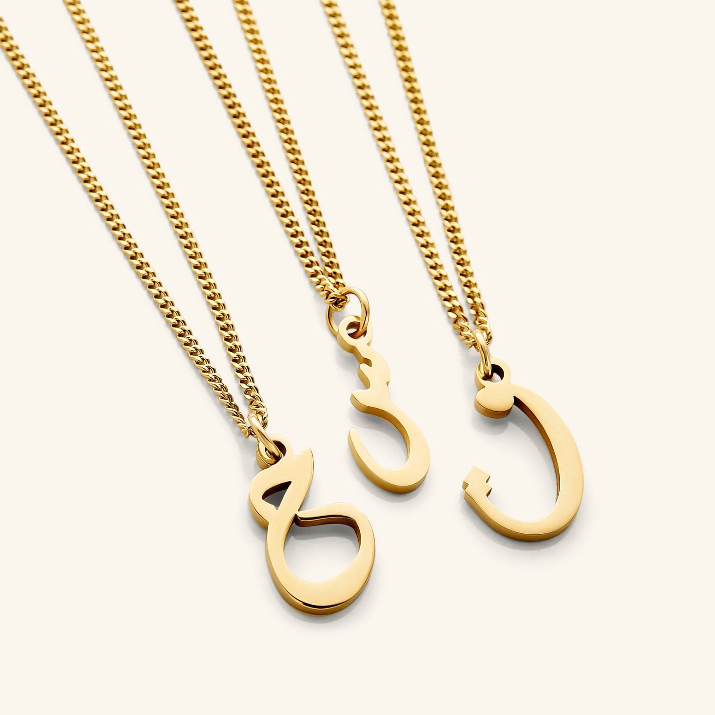 Hanging Arabic Letter Necklace