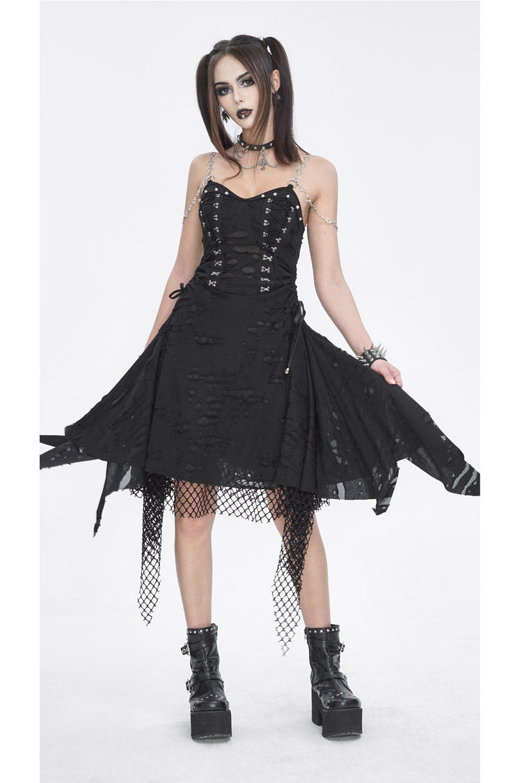Black Lace Ripped Women's Gothic Jsk Dress