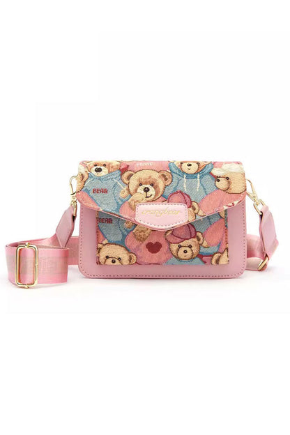 Bear Print Sweet Lolita Crossbody Bag 3 Colors