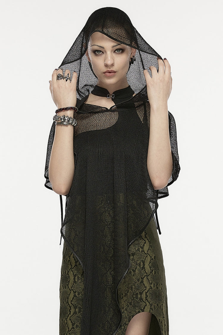 Black Hollow Hooded Women's Gothic Cloak