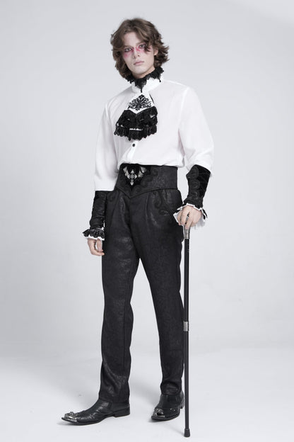 Black Embroidered Lace-Up Men's Gothic Accessory  Bat Embroidered Girdle