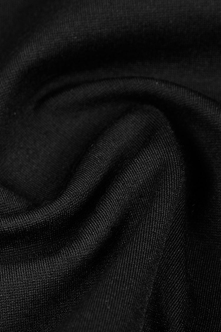 Black Halterneck Sleeveless Embroidery Zipper Backless Women's Punk Vest