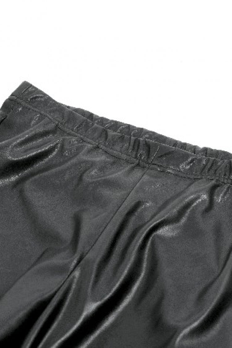 Black Cross Lace-Up PU Sheer Mesh Women's Gothic Punk Pants